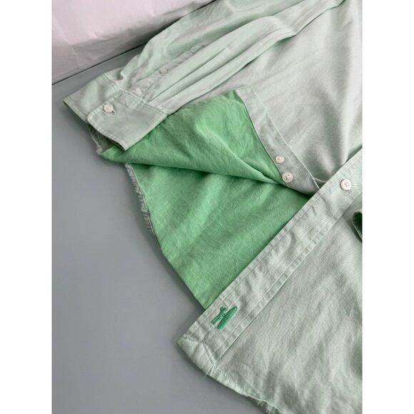 Johnnie O Men Shirt Long Sleeve Button Up Mint Green 100% Cotton XXL 2XL - Picture 2 of 6